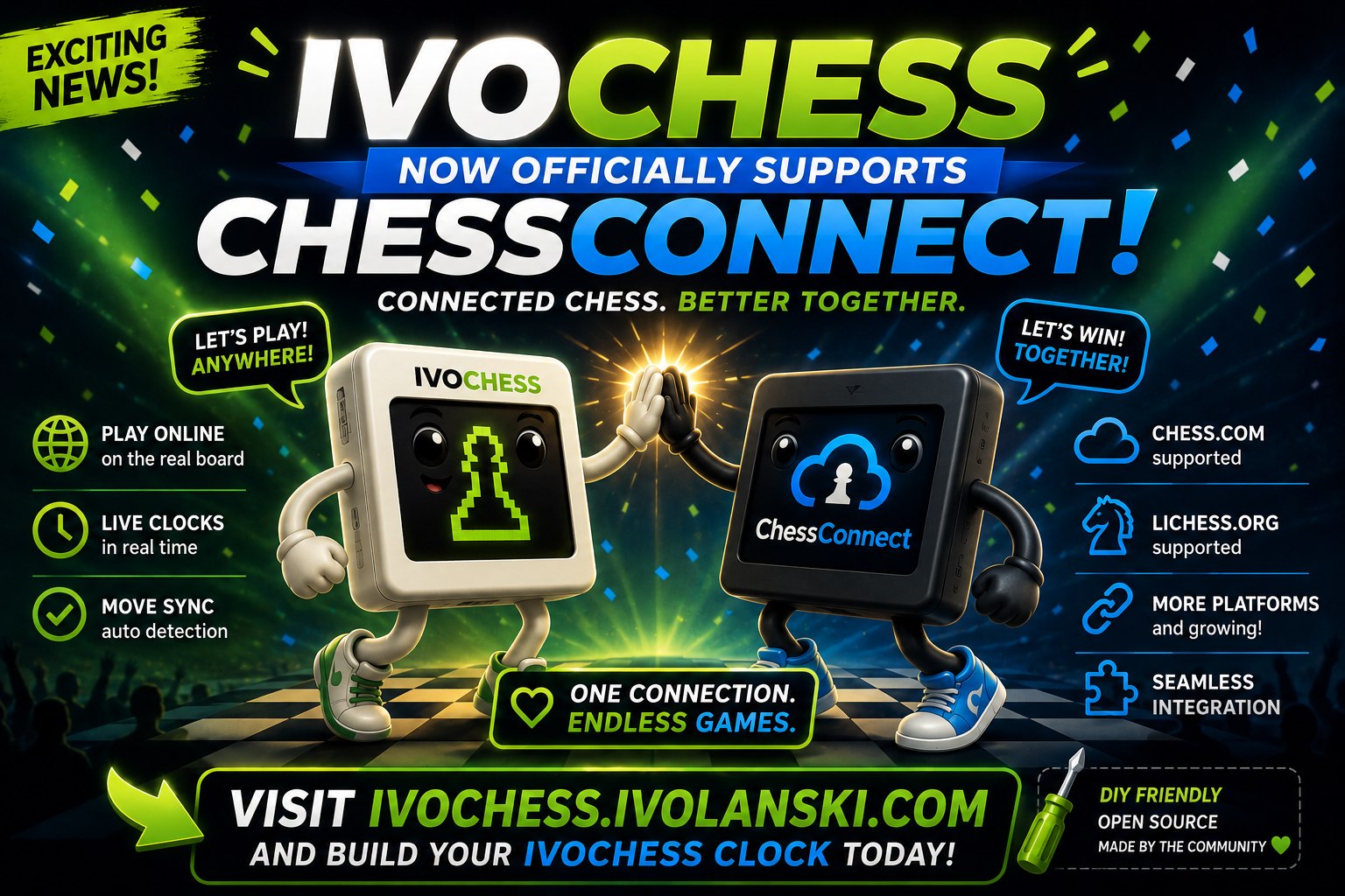 IvoChess Clock now officially supports ChessConnect