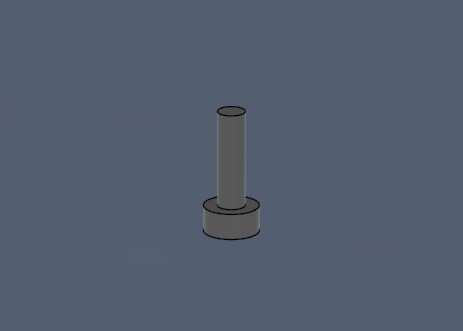 Button pin part, rendered from the STL model